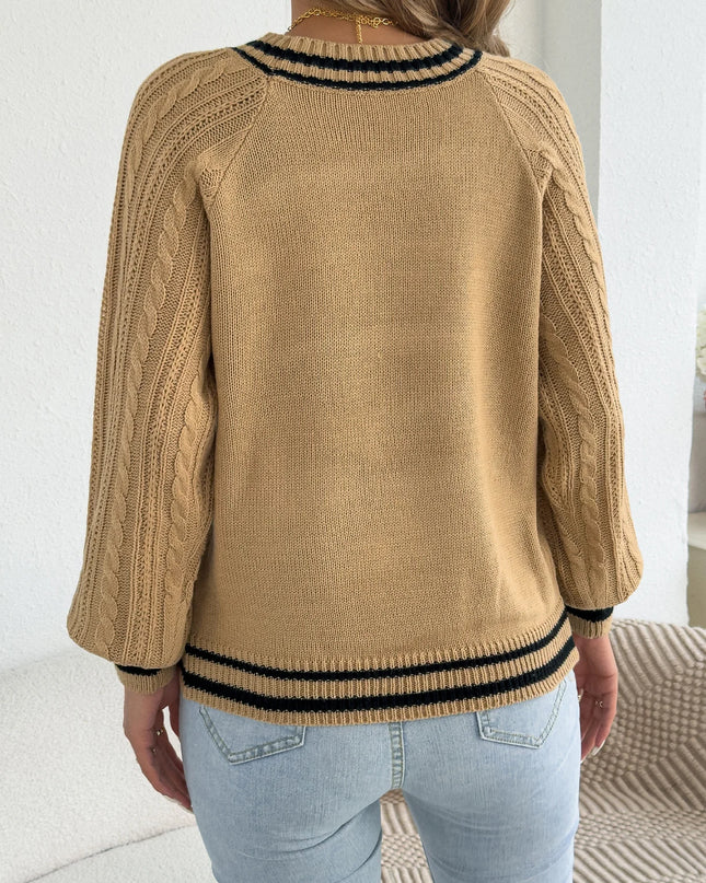 Color Block Stripe Knit Sweater