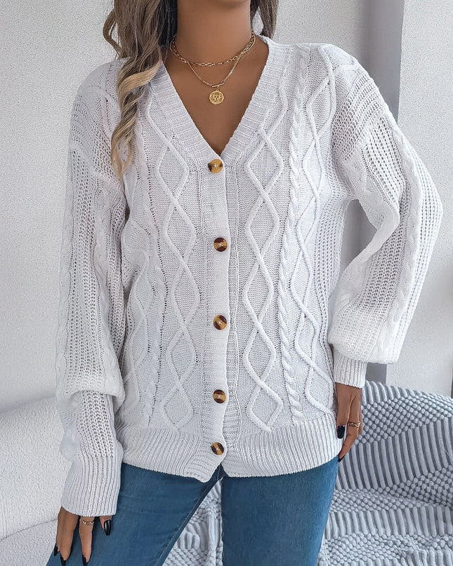 Twist Knit Button Cardigan
