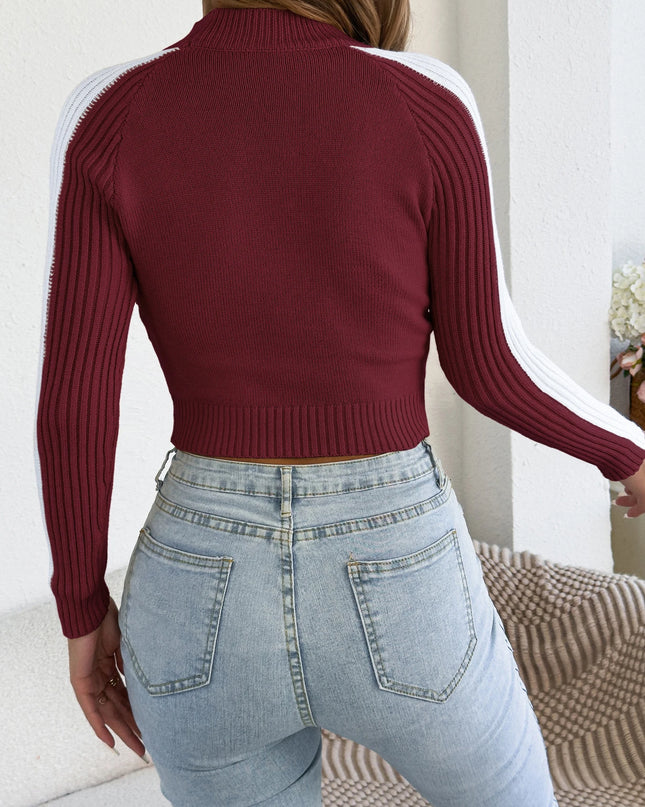 Striped Round Neck Knit Sweater