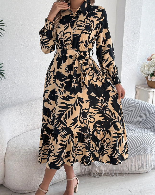 Lace Up Floral Maxi Dress