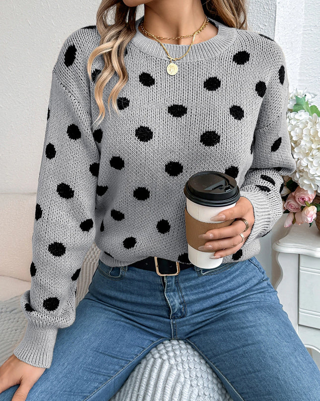 Polka Dot Knit Sweater