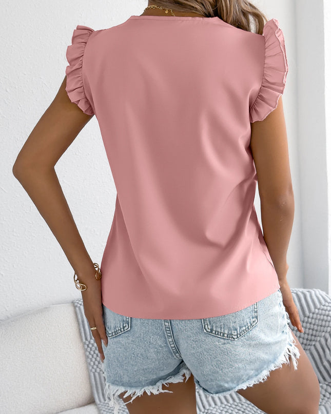 Elegant Chiffon V Neck Sleeveless Top
