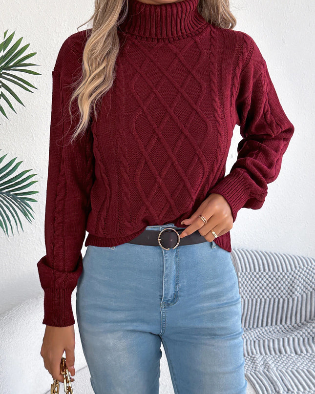Solid Color Twist Lantern Sleeve Sweater