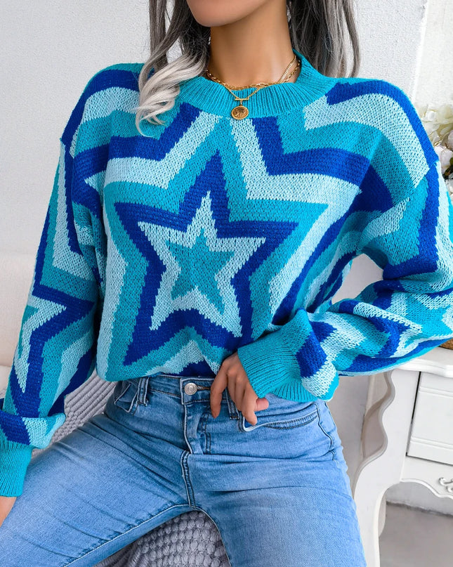 Star Pattern Knitted Sweater