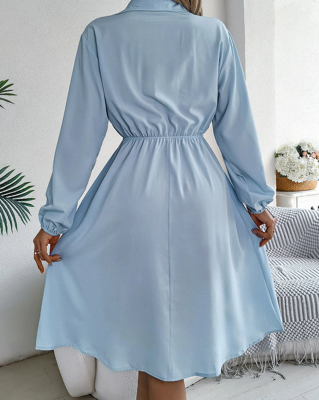 Button Tie Shirt Dress