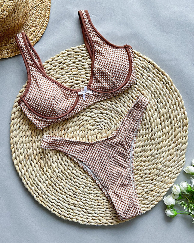 Plaid Underwire Bikini Set