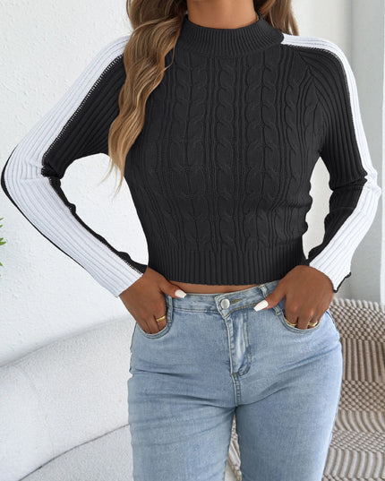 Striped Round Neck Knit Sweater