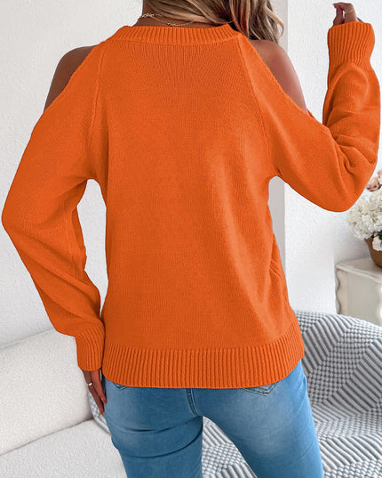 Off-Shoulder Twist Knit Sweater