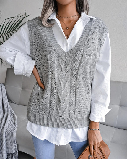 Sleeveless Knit Sweater Vest