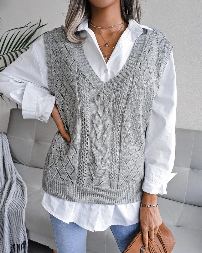 Sleeveless Knit Sweater Vest