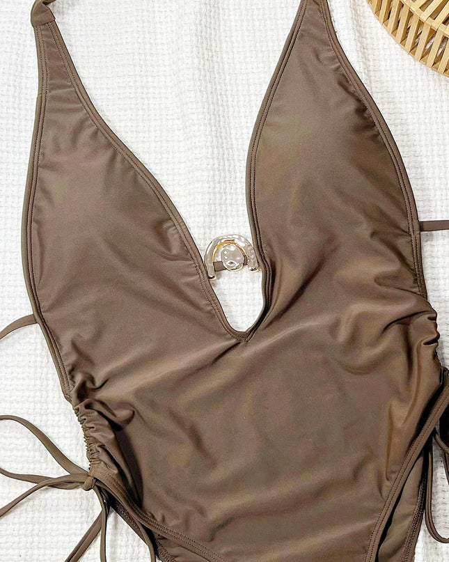 V-Neck 2026 Sexy Women One Piece Swimsuit Female Swimwear Thong High Cut Biquini Monokini Swimming Suit Bathing Suit Beachwear