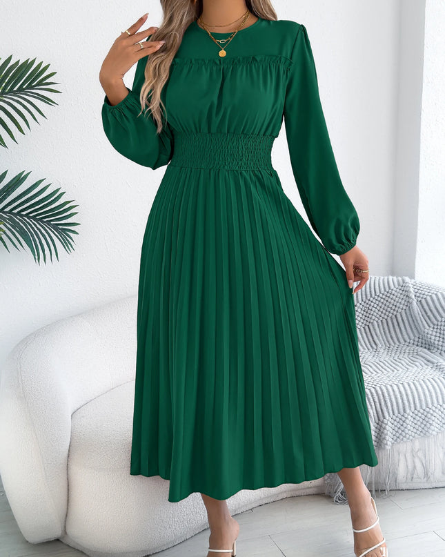 High Waist Long Sleeve Maxi Dress