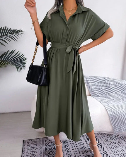 Lace-Up A-Line Dress