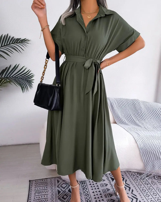 Lace-Up A-Line Dress