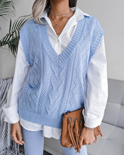 Sleeveless Knit Sweater Vest