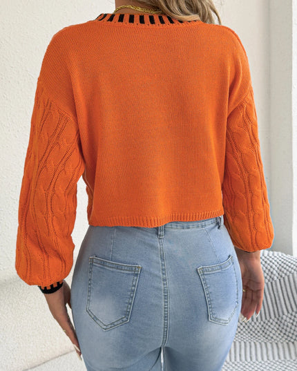 Hollow Out Stripe Twist Sweater