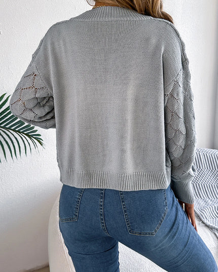 Leaf Hollow Out Knit Cardigan