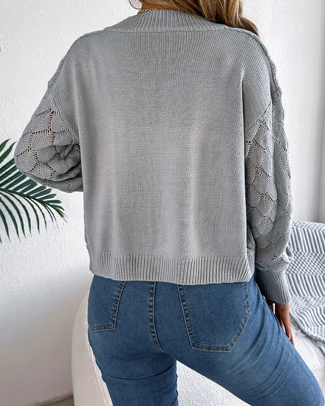 Leaf Hollow Out Knit Cardigan