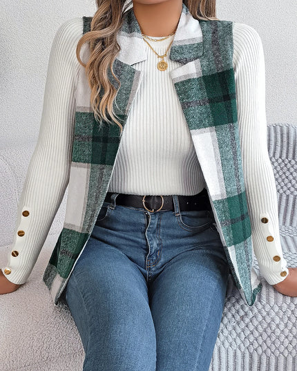 Plaid Wool Vest