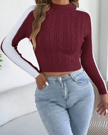 Striped Round Neck Knit Sweater