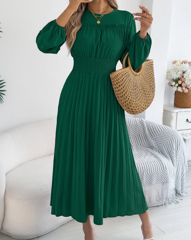 High Waist Long Sleeve Maxi Dress