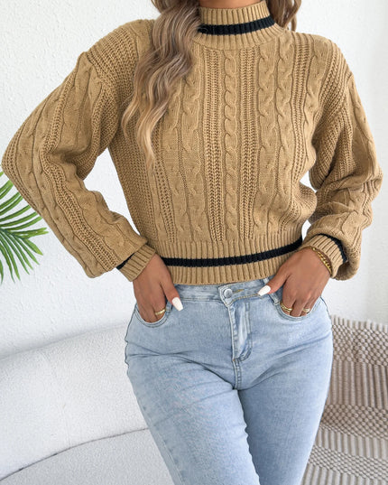 Twist Knit Striped Sweater