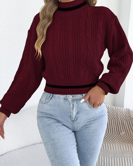 Twist Knit Striped Sweater