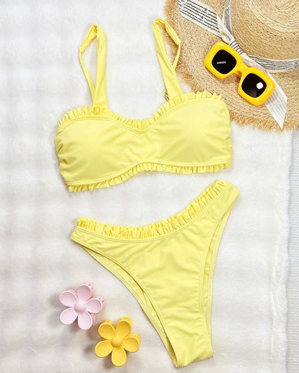 Push Up Bikinis 2026 Sexy Women Swimsuit Swimwear Female Solid Ruffle Bikini Set Biquini Bathing Suit Swimming Suit Beachwear