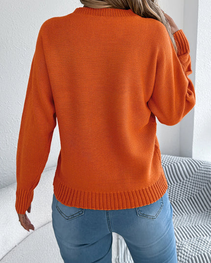Twist Knit Lantern Sleeve Sweater