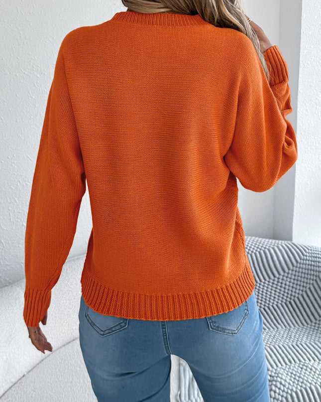 Twist Knit Lantern Sleeve Sweater