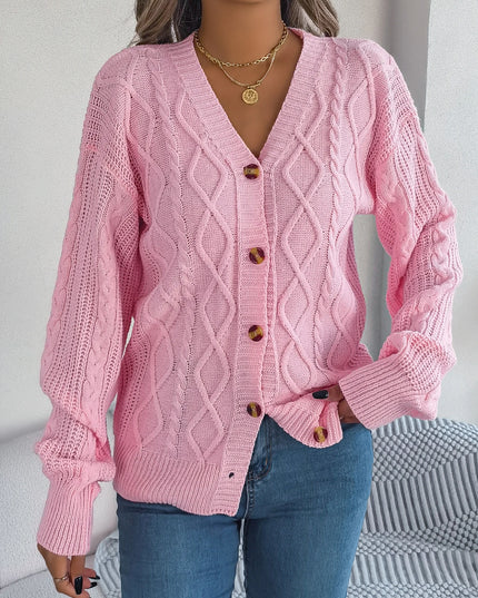 Twist Knit Button Cardigan