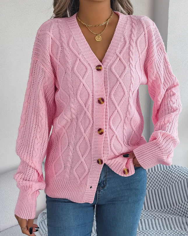 Twist Knit Button Cardigan