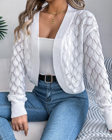 Leaf Hollow Out Knit Cardigan