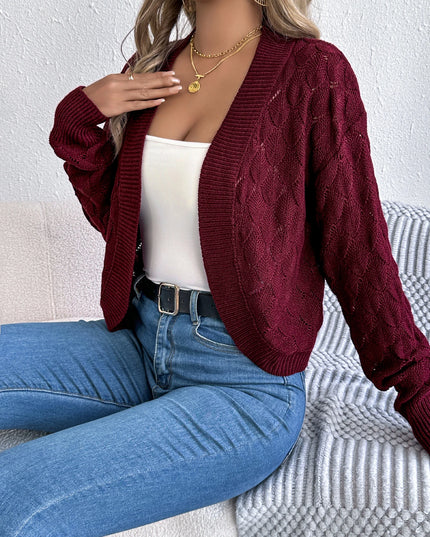 Leaf Hollow Out Knit Cardigan