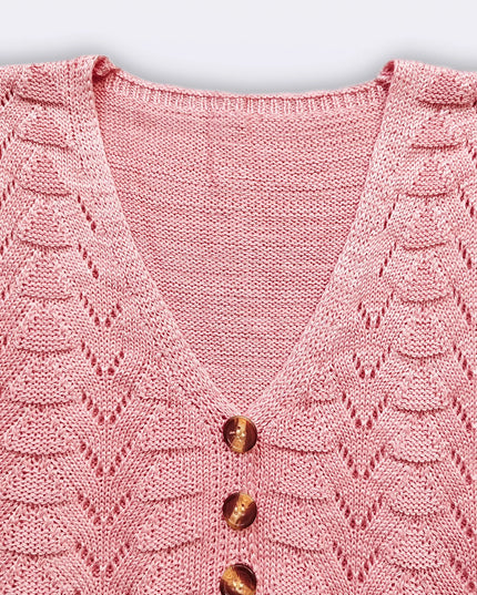 Elegant Hollow Button Tank Top