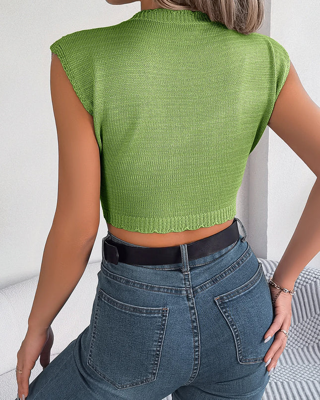 Heart Hollow-Out Sleeveless Crop Top