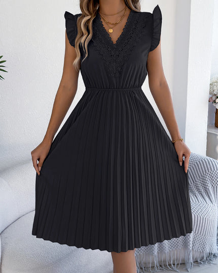 Lace Patchwork V-Neck Maxi Dress