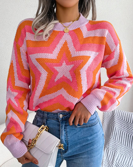 Star Pattern Knitted Sweater