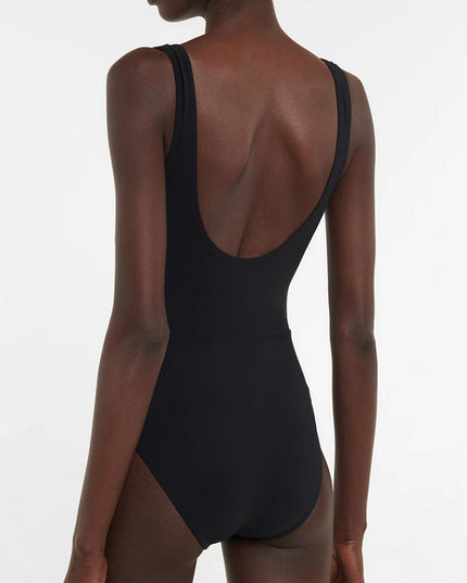 V-Neck Splice One-Piece