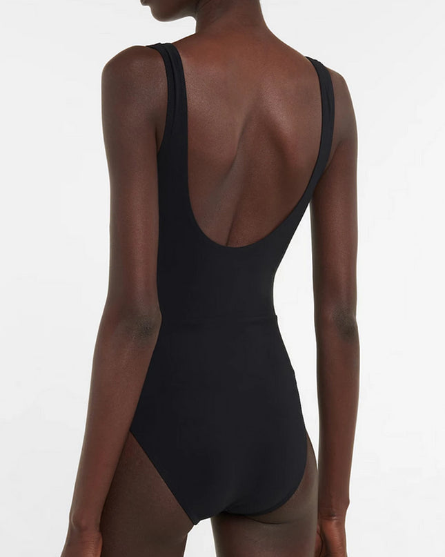 V-Neck Splice One-Piece