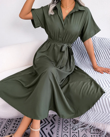 Lace-Up A-Line Dress