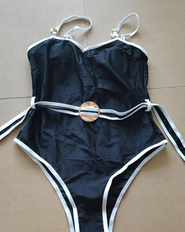 2026 Sexy Women One Piece Swimsuit Swimwear Female Solid Black Push Up Thong Bather Bathing Suit Monokini Brazilian SwimmingSuit