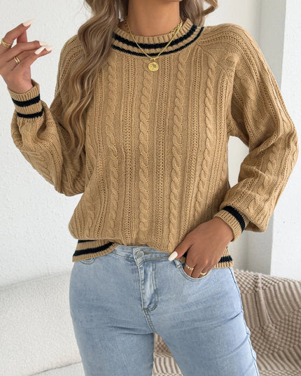 Color Block Stripe Knit Sweater