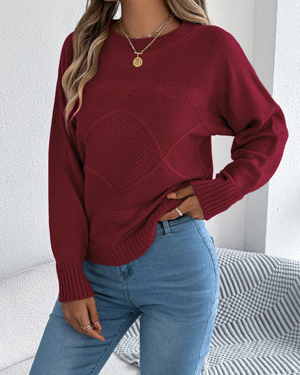Twist Knit Lantern Sleeve Sweater