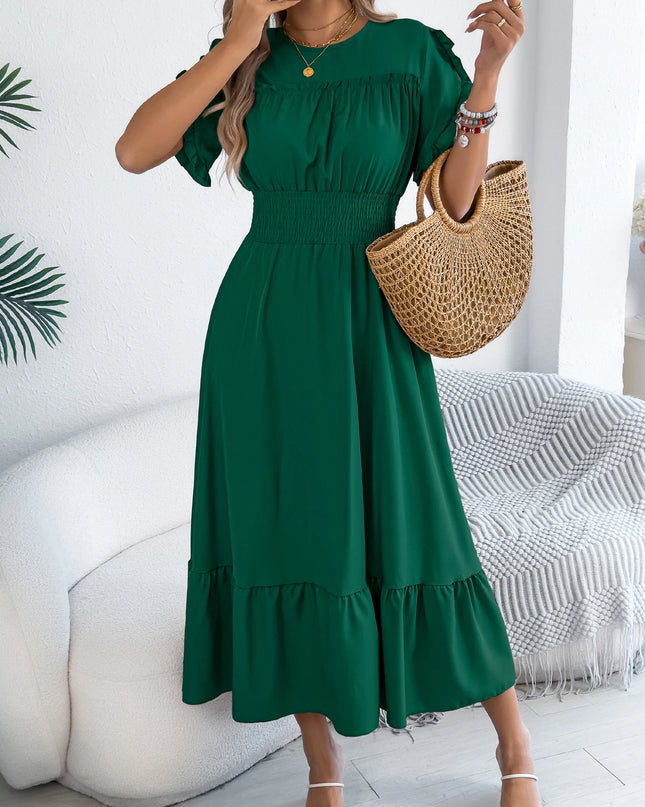 Ruffled Waist Maxi Dress