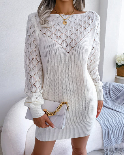 Hollow Out Knit Sweater Dress