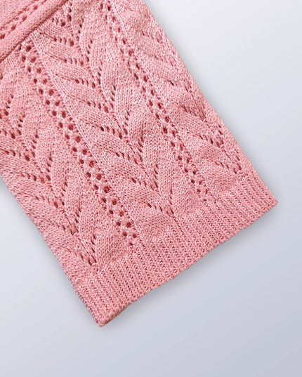 Hollow Out Short Sleeve Cardigan