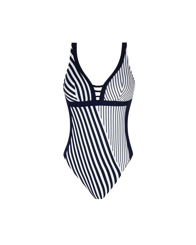 Patchkwork 2026 Sexy Women One Piece Swimsuit Female Striped Swimwear Biquini Monokini Swimming Suit Bathing Suit Beachwear
